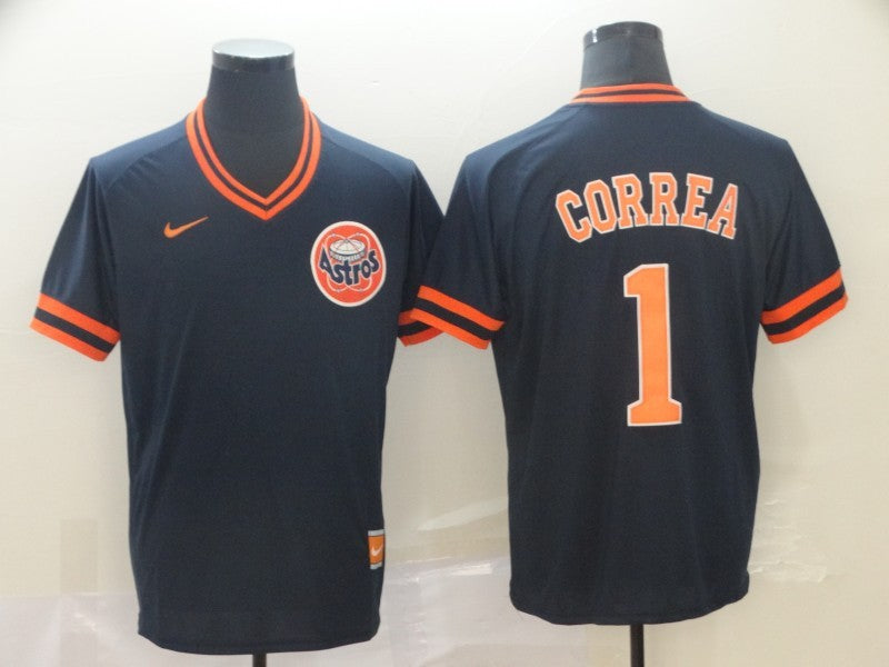 Men's Houston Astros Carlos Correa Navy Authentic Game Jersey