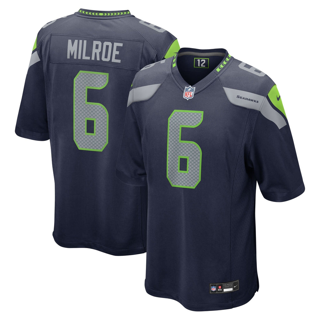 Seattle Seahawks Jalen Milroe College Navy 2025  Draft Game Jersey