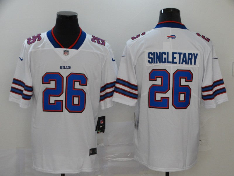 Men's Buffalo Bills Devin Singletary White Game Player Jersey