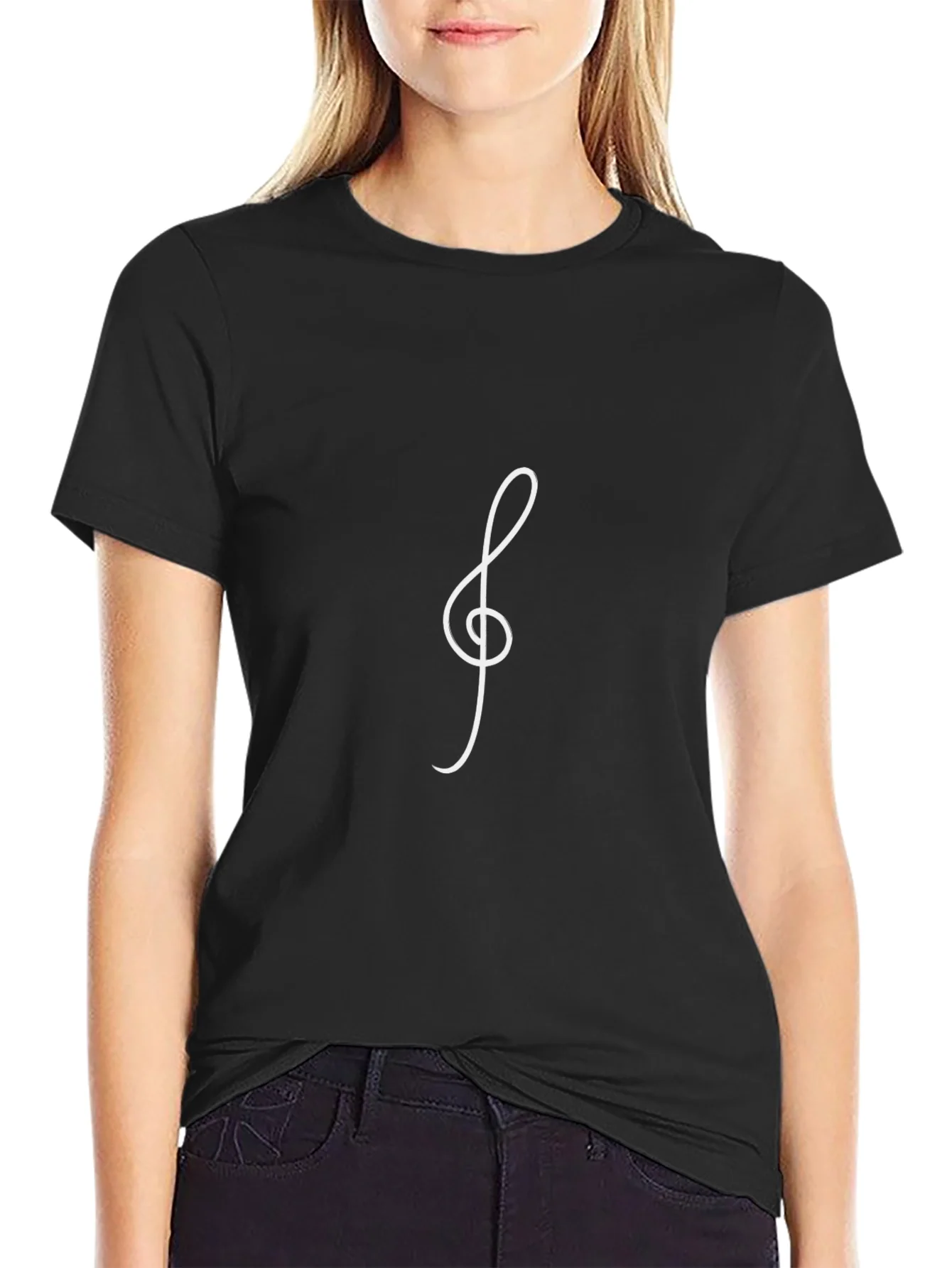 Musical Treble Clef Black T-Shirt