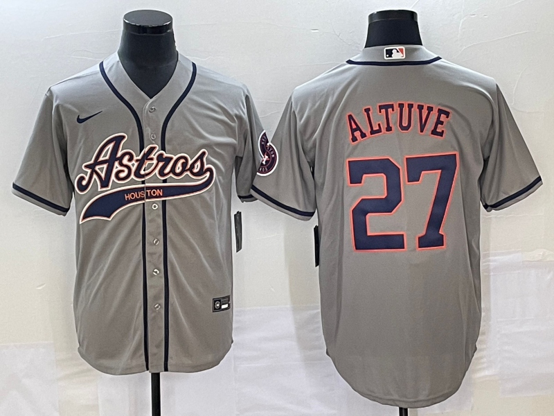 Men's Houston Astros Jose Altuve Gray Replica Jersey Joint Edition