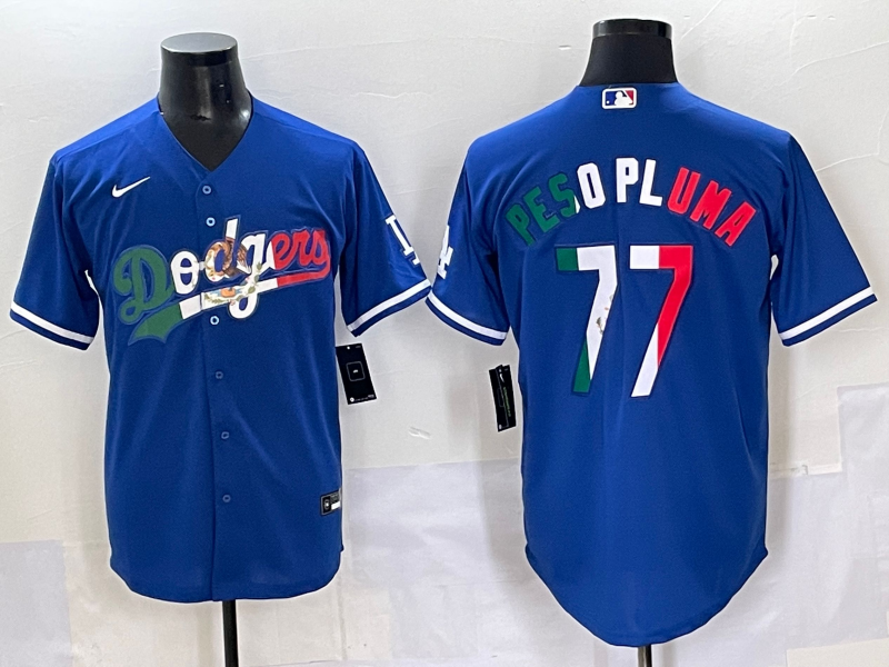 Men's Los Angeles Dodgers Peso Pluma Royal Replica Player Jersey