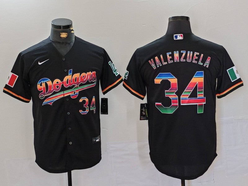 Men's Los Angeles Dodgers Fernando Valenzuela Black Game Jersey