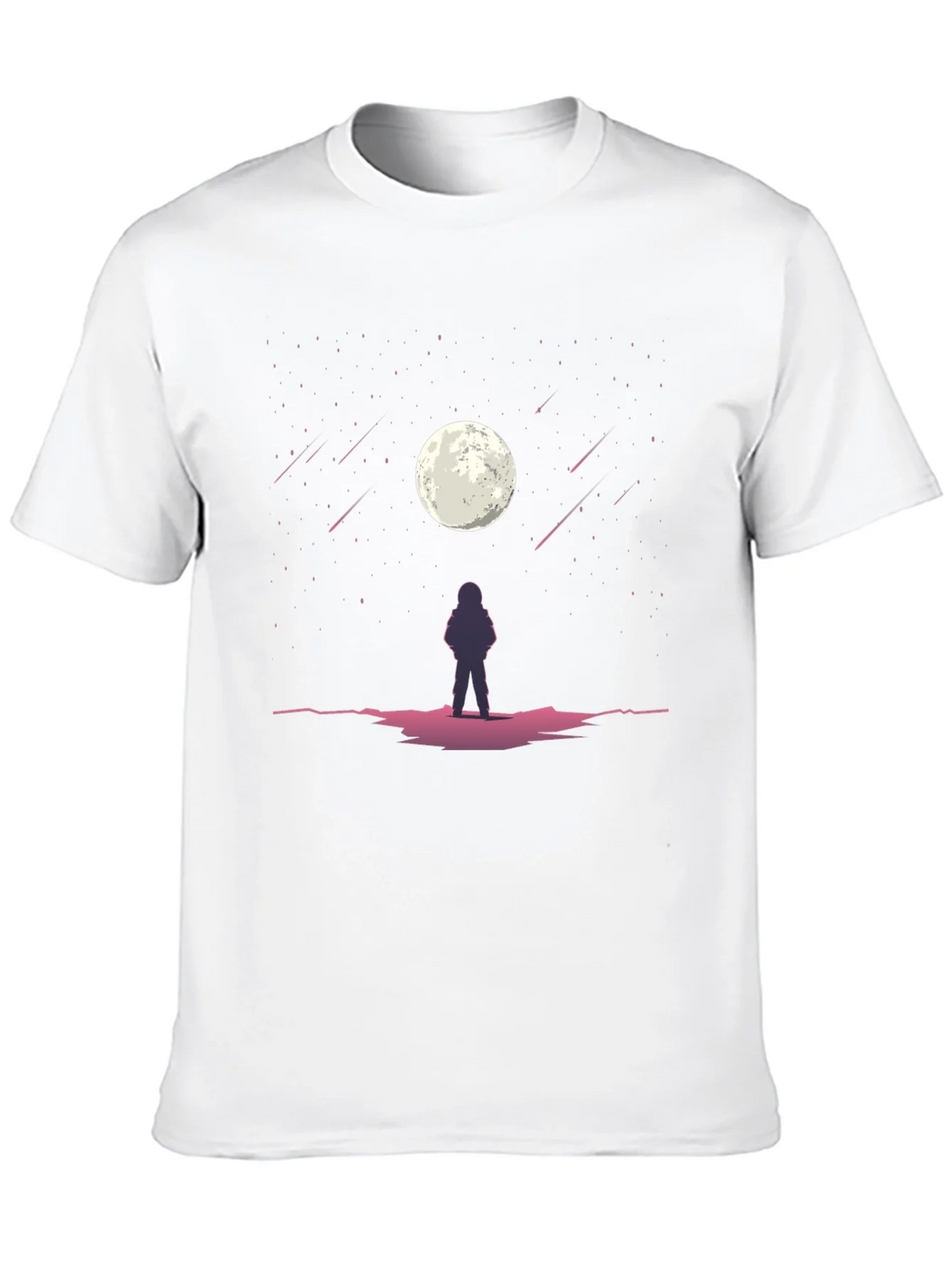 Astronaut Moon Gazing Black Graphic Tee