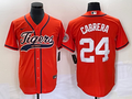 Men's Detroit Tigers Miguel Cabrera Orange Replica Player Jersey Joint Edition