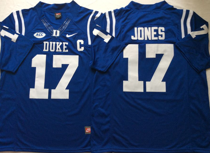Men's Duke Blue Devils Daniel Jones Blue Player Game Jersey