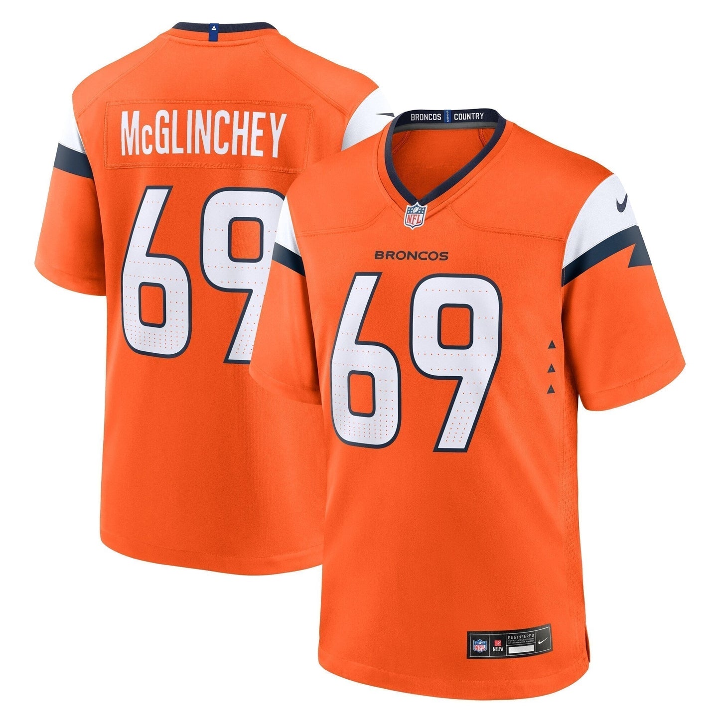 Mike McGlinchey Denver Broncos  Team Game Jersey -  Orange