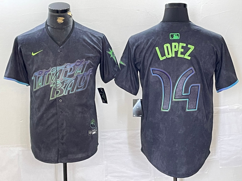 Men's Tampa Bay Rays Jacob Lopez Charcoal 2024 City Connect Limited Player Jersey