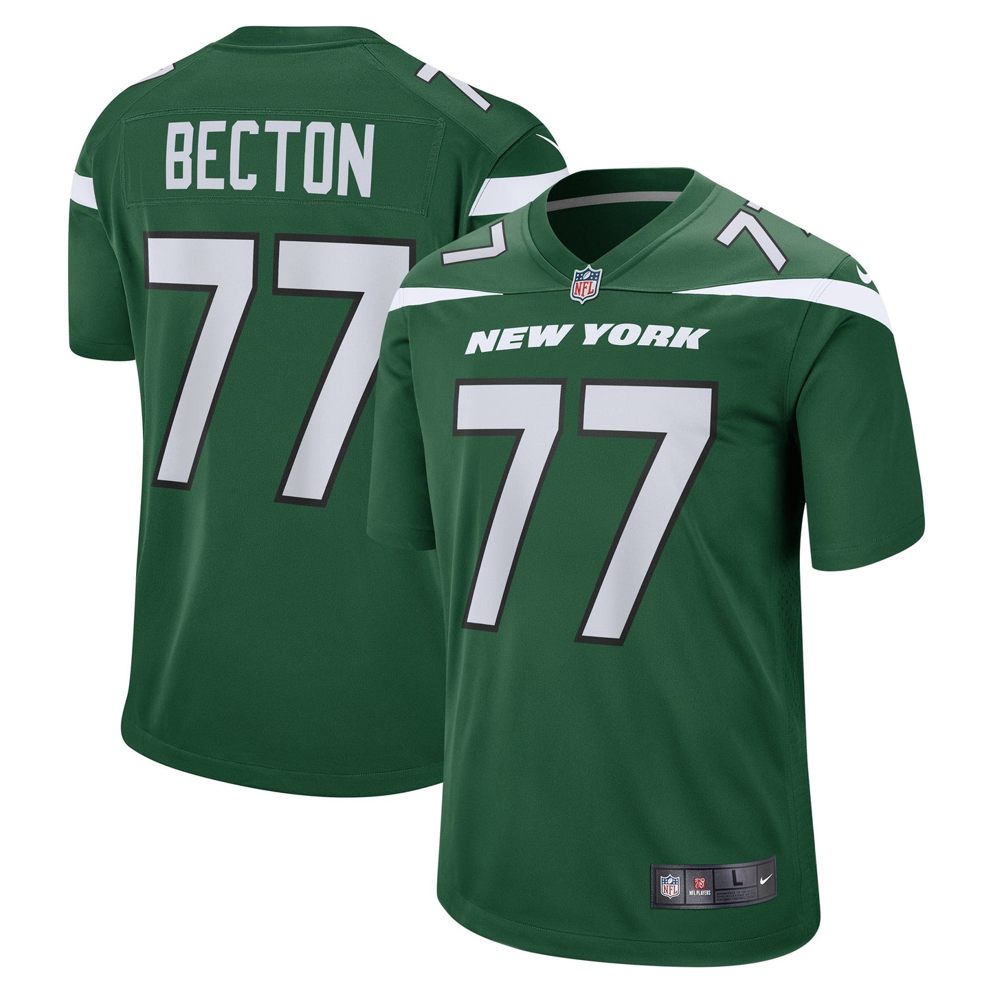 Mekhi Becton New York Jets    Game Jersey - Gotham Green