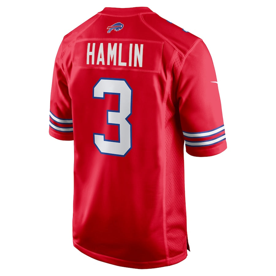Men's Buffalo Bills Damar Hamlin  Red Alternate Game Jersey