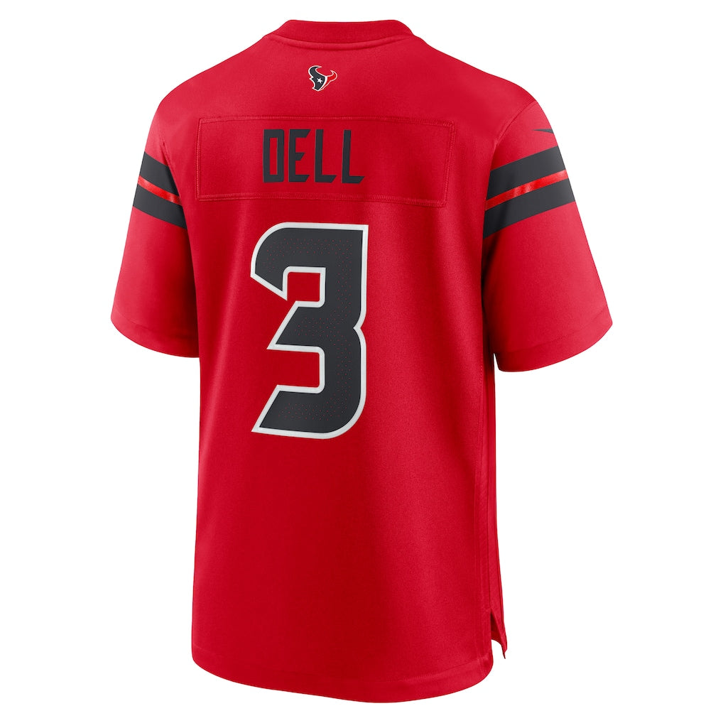 H.Texans #3 Tank Dell Red Alternate Game Jersey