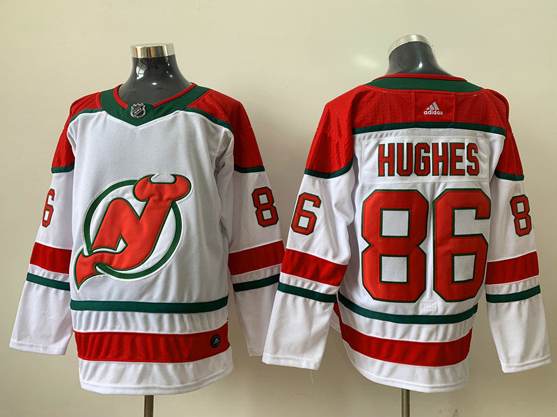 Men's New Jersey1 Devils Jack Hughes #86 White Player Jersey1