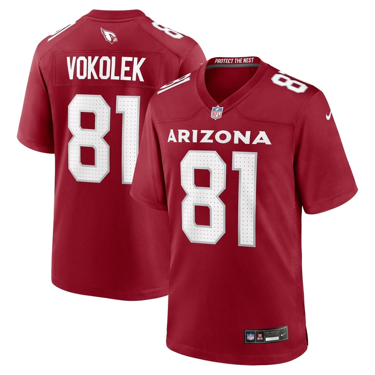 Travis Vokolek Arizona Cardinals  Team Game Jersey -  Cardinal