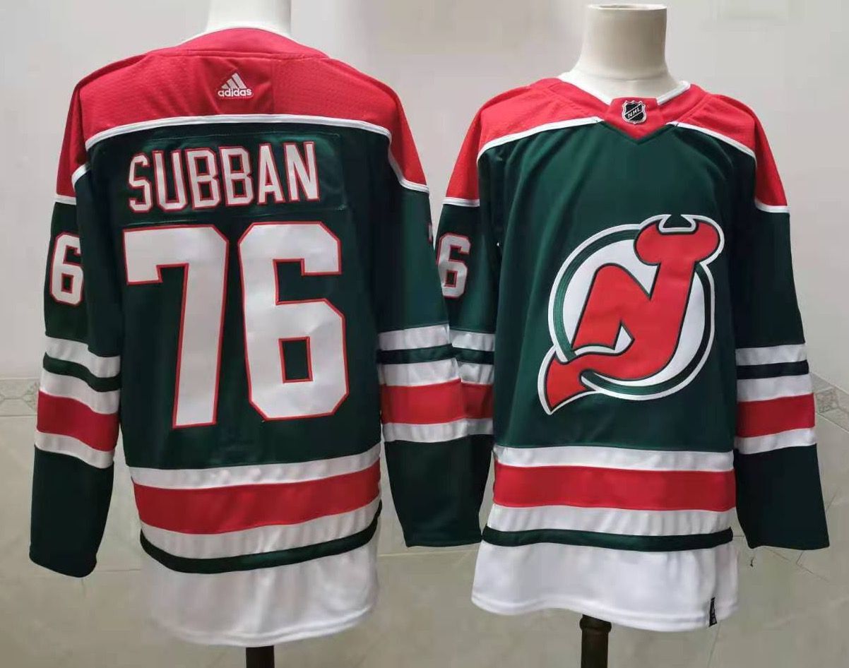 Men's New Jersey1 Devils P.K. Subban #76 Green Player Game Jersey1