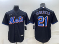 Men's New York Mets Max Scherzer Black Replica Baseball Jersey