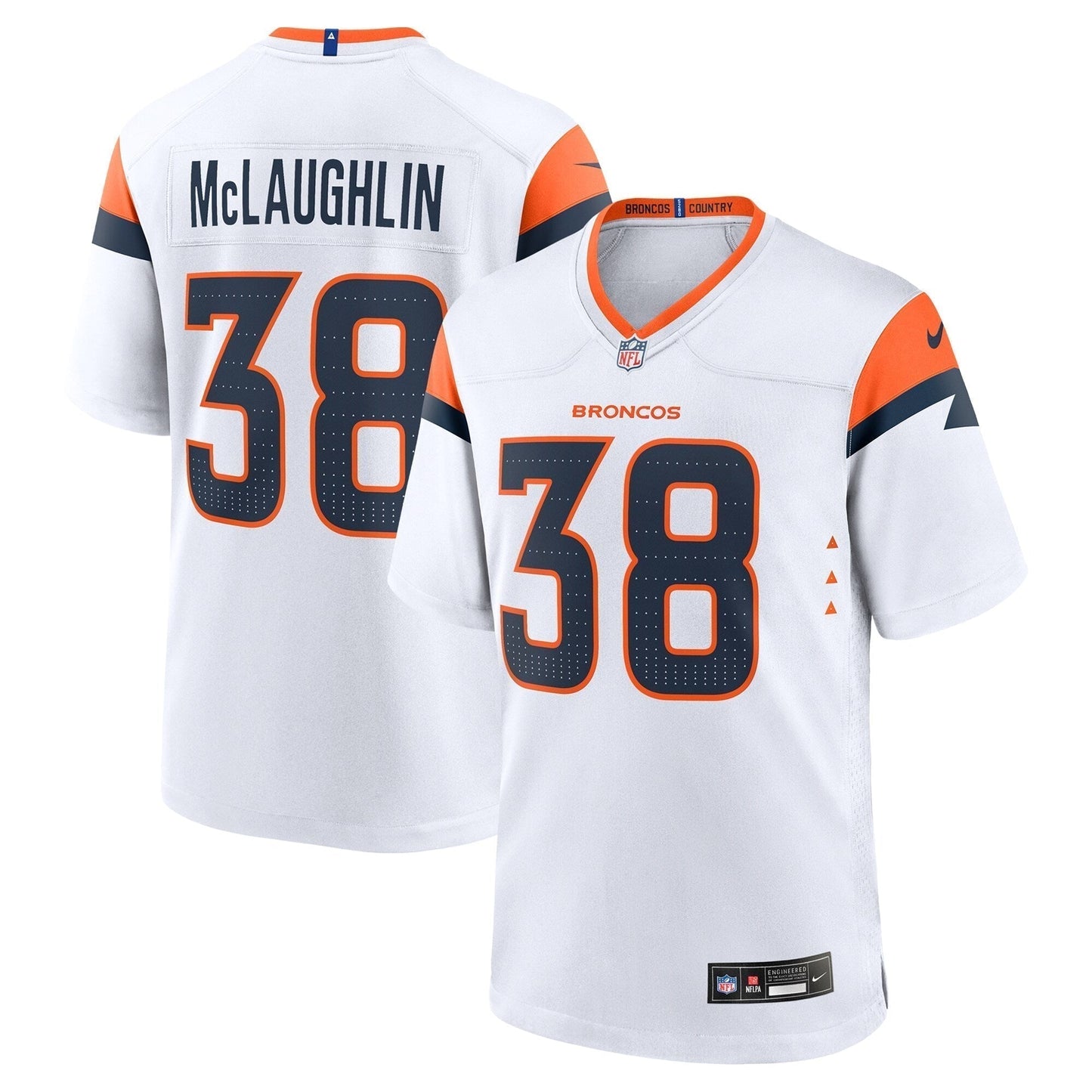 Jaleel McLaughlin Denver Broncos  Game Jersey -  White