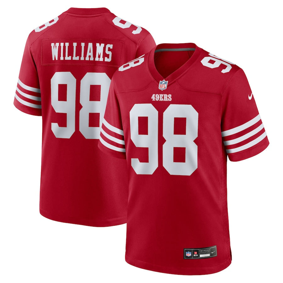 Men's San Francisco 49ers Mykel Williams  Scarlet 2025 NFL Draft First Round Pick Game Jersey