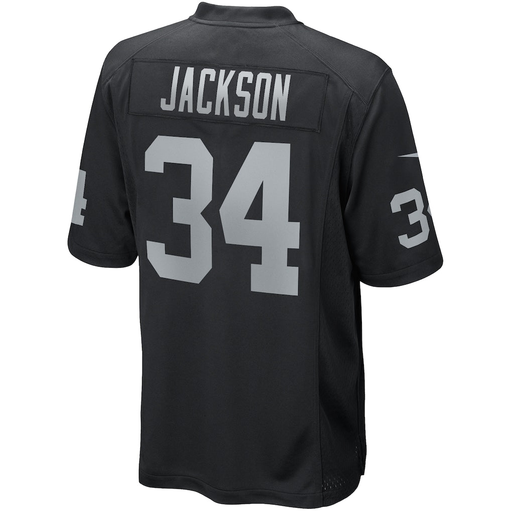 LV.Raiders #34 Bo Jackson Black Game Retired Player Jersey
