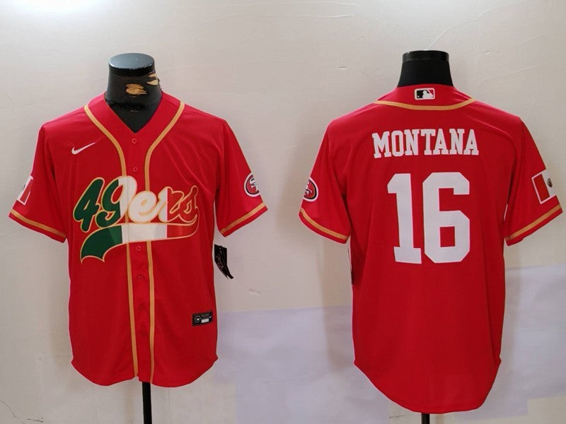 Men's San Francisco 49ers Joe Montana Scarlet Game Jersey