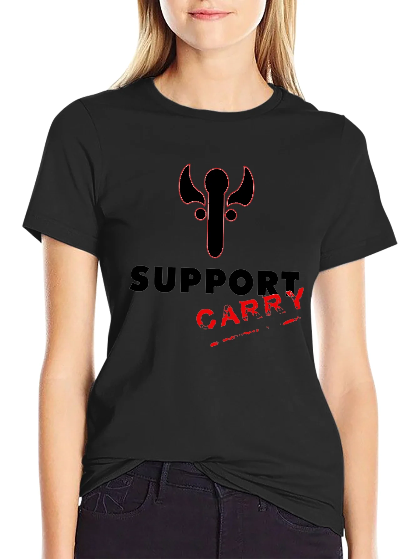 Support Carry Tee - Gamer Style Black T-Shirt