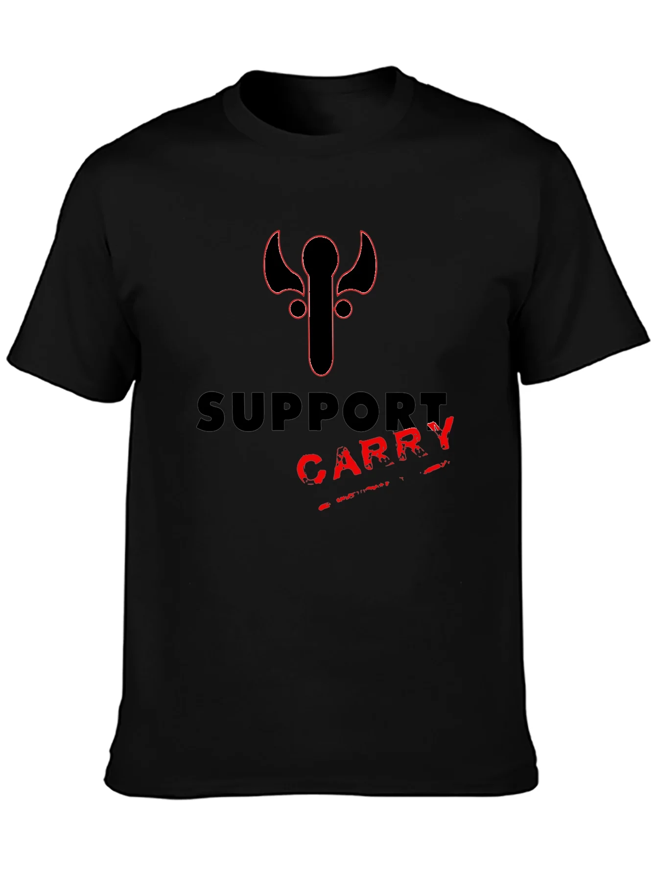 Support Carry Tee - Gamer Style Black T-Shirt