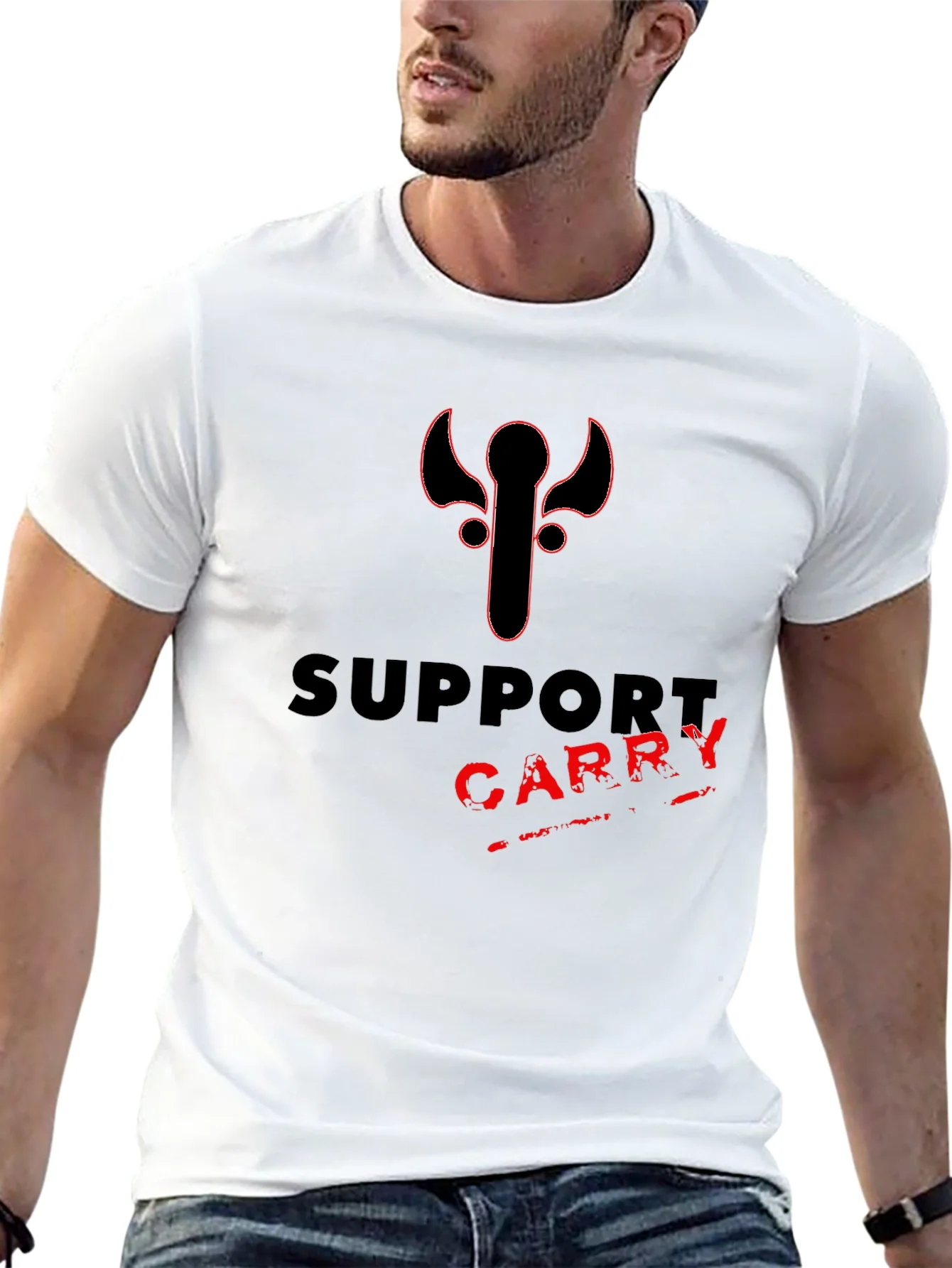 Support Carry Tee - Gamer Style Black T-Shirt