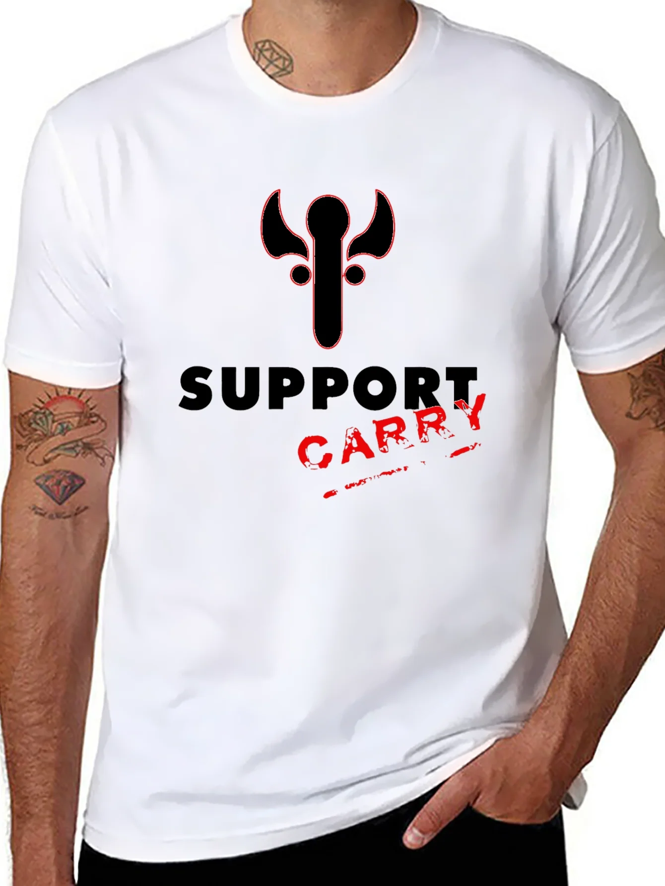 Support Carry Tee - Gamer Style Black T-Shirt