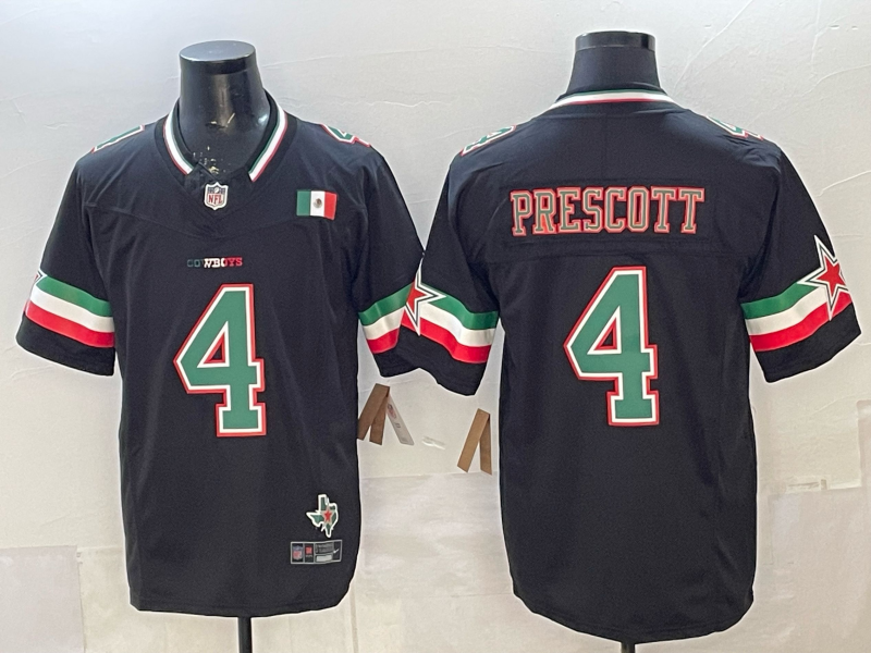 Men's Dallas Cowboys Dak Prescott Black Game Team Jersey