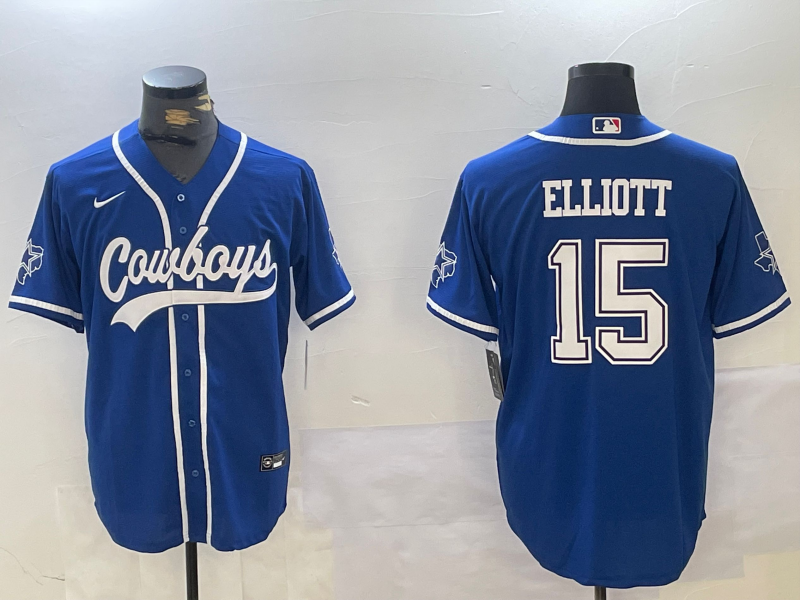 Men's Dallas Cowboys Ezekiel Elliott Royal Game Jersey