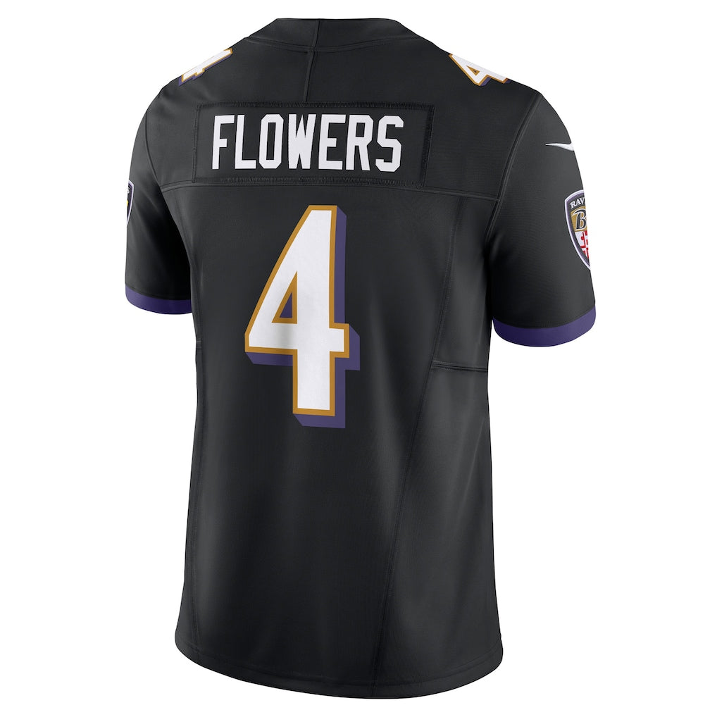 B.Ravens #4 Zay Flowers Black Alternate Vapor F.U.S.E. Limited Jersey