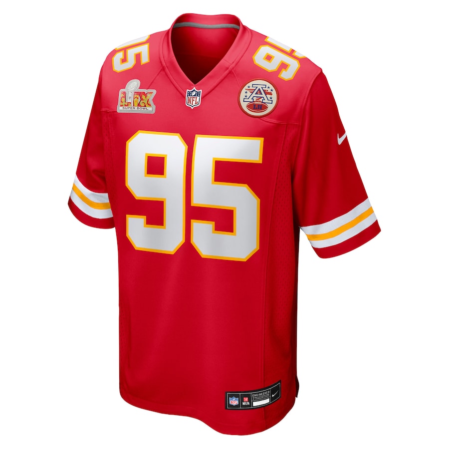 Men's  Chris Jones Red Kansas City Chiefs Super Bowl LIX Game Jersey