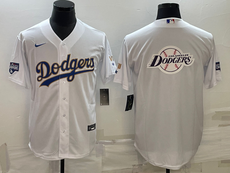 Men's Los Angeles Dodgers1 White Authentic Game Jersey