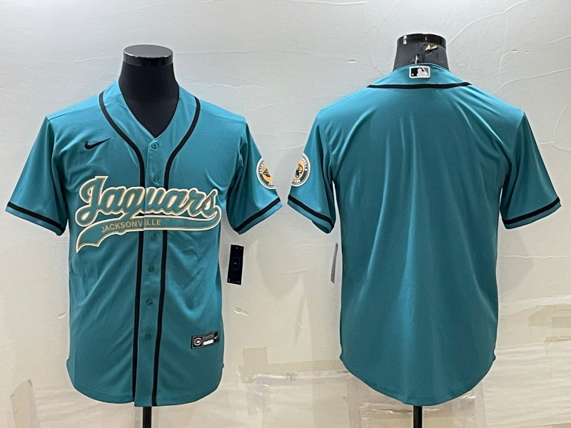 Men's Jacksonville Jaguars Teal Blank Jersey1