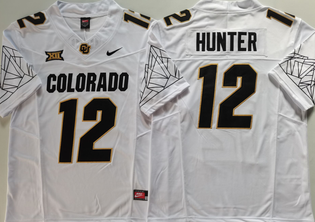 Men's Colorado Buffaloes Travis Hunter #12 White Jersey