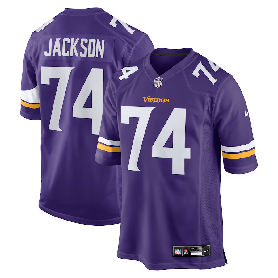 Men's Minnesota Vikings Donovan Jackson  Purple 2025 NFL Draft First Round Pick Game Jersey
