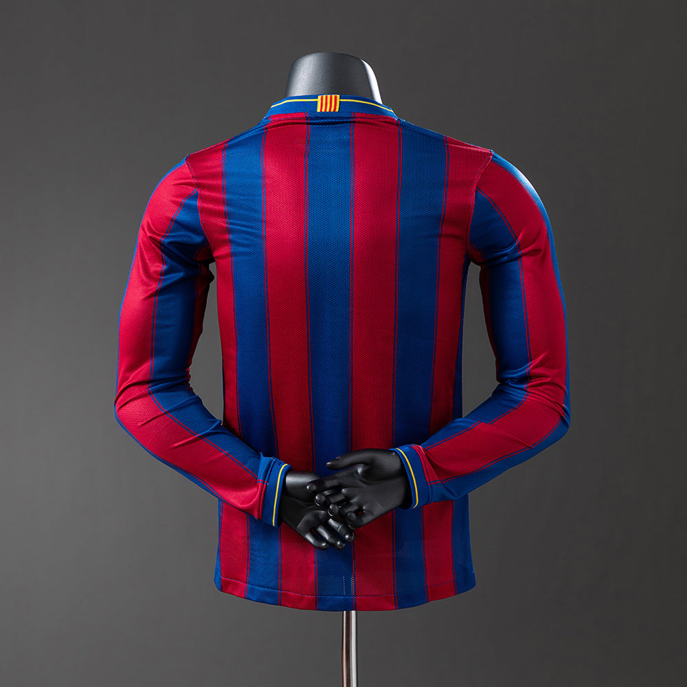 Barcelona 09/10 Home Long Sleeve Player Version Retro Jersey