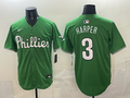 Men's Philadelphia Phillies Bryce Harper Green Game Player Jersey