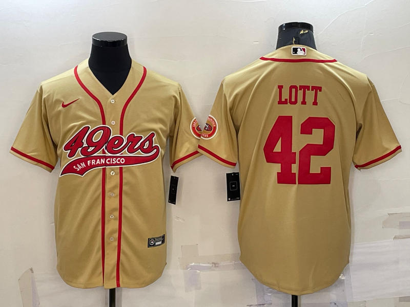 Men's San Francisco 49ers Ronnie Lott Gold Game Jersey Joint Edition