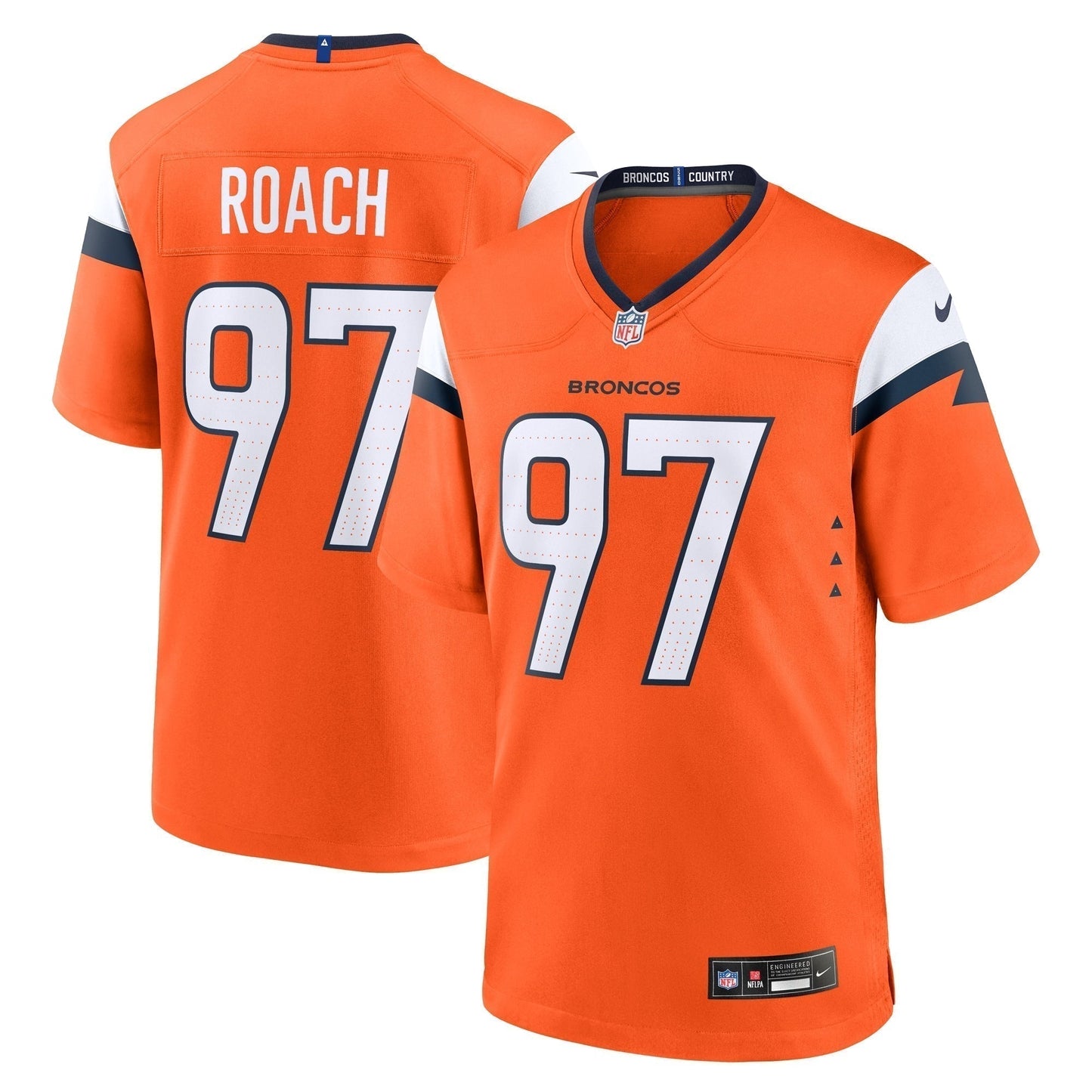 Malcolm Roach Denver Broncos  Team Game Jersey -  Orange