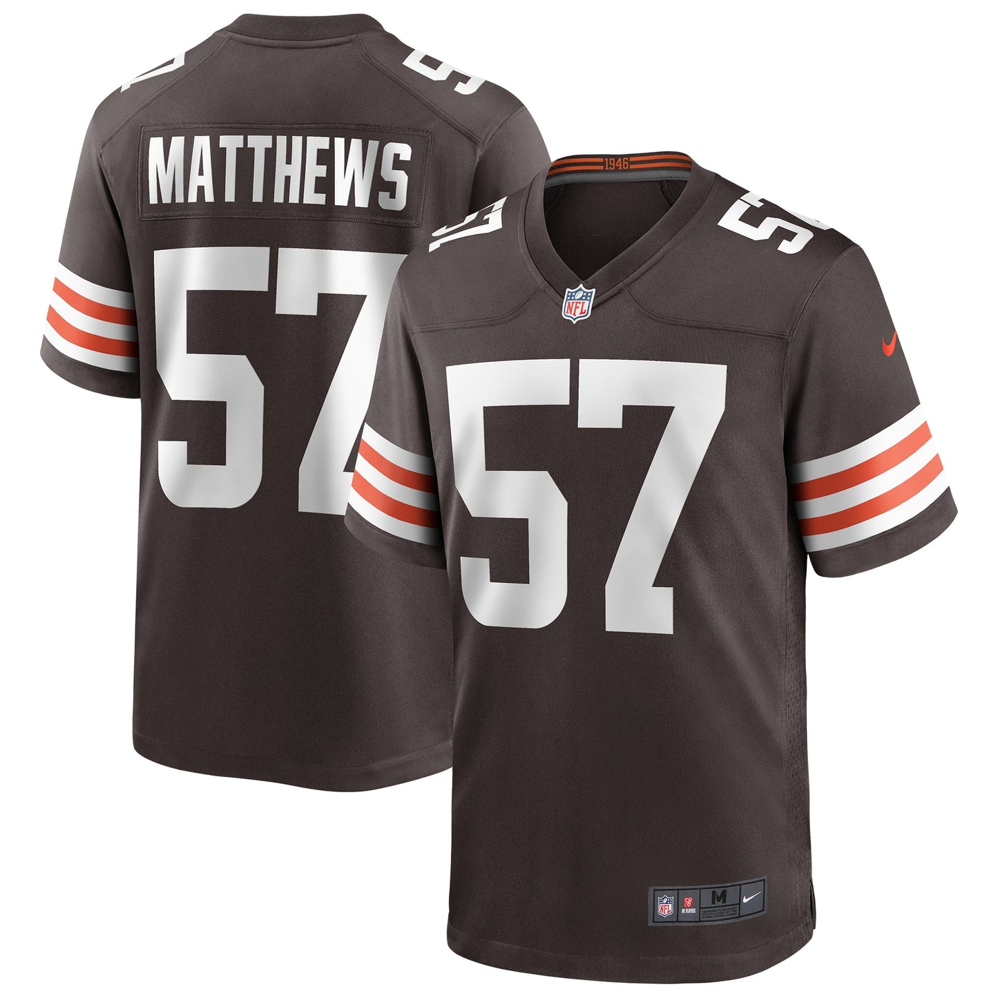 Clay Matthews Cleveland Browns Game Retired   Jersey - Brown