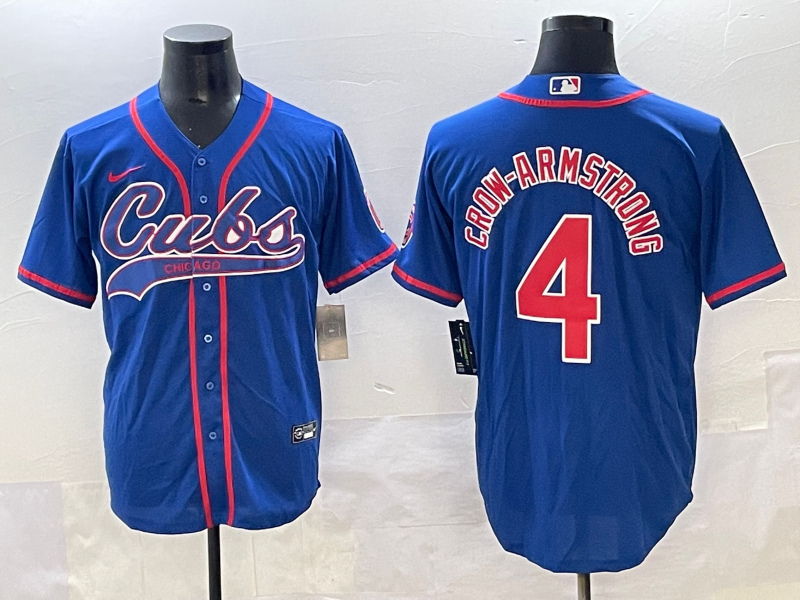 Men's Chicago Cubs Pete Crow-Armstrong #4 Royal Replica Player Jersey