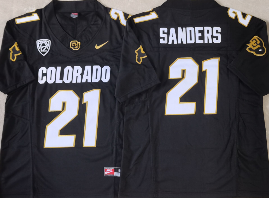 Men's Colorado Buffaloes Shilo Sanders Black Player Jersey