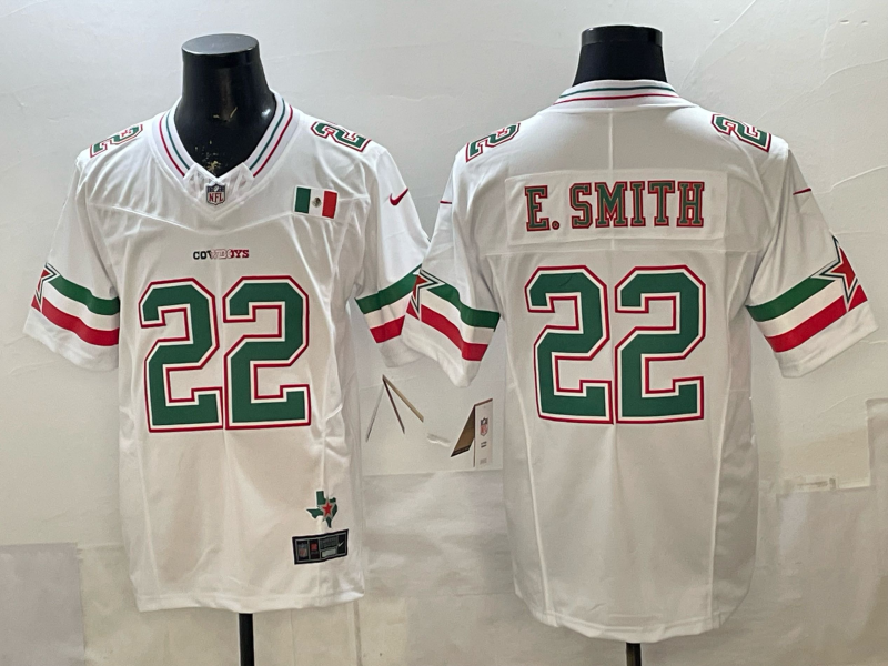 Men's Dallas Cowboys Emmitt Smith White Game Team Jersey