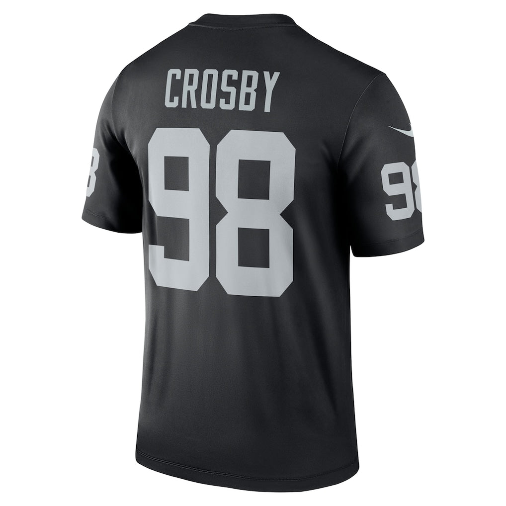 LV.Raiders #98 Maxx Crosby Black Legend Player Performance Top Jersey