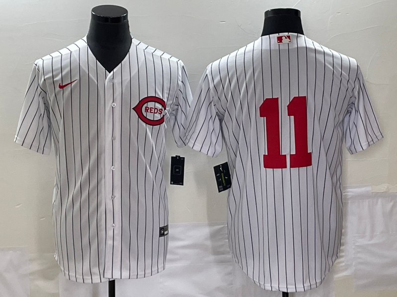 Men's Cincinnati Reds Barry Larkin White 2022 MLB at Field of Dreams Game Authentic Player Jersey