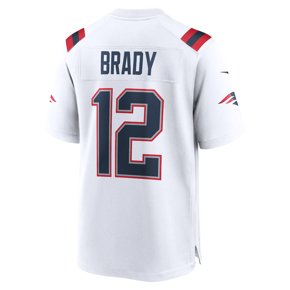 NE.Patriots #12 Tom Brady White Game Retired Player Jersey