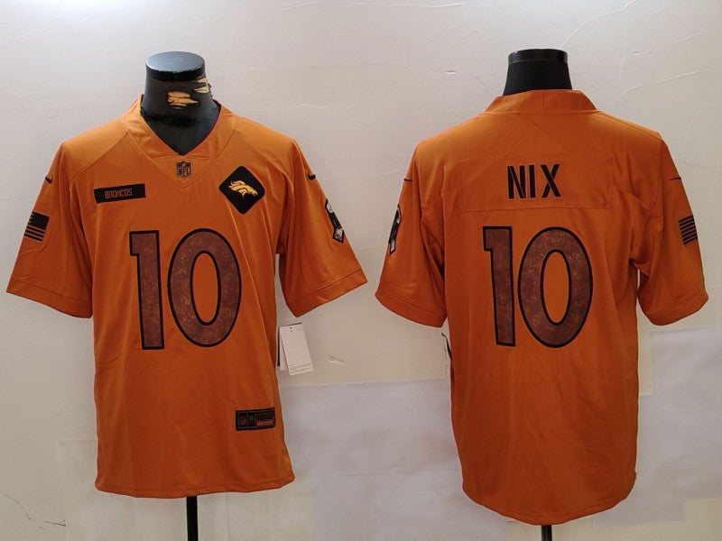 Men's Denver Broncos Bo Nix Brown 2023 Salute To Service Limited Jersey