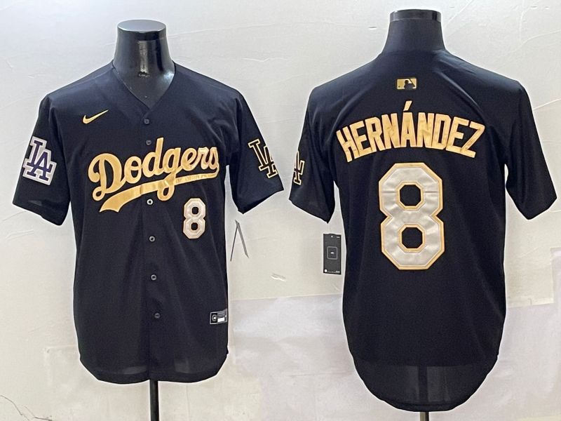 Men's Los Angeles Dodgers Enrique Hernandez Black Team Game Jersey