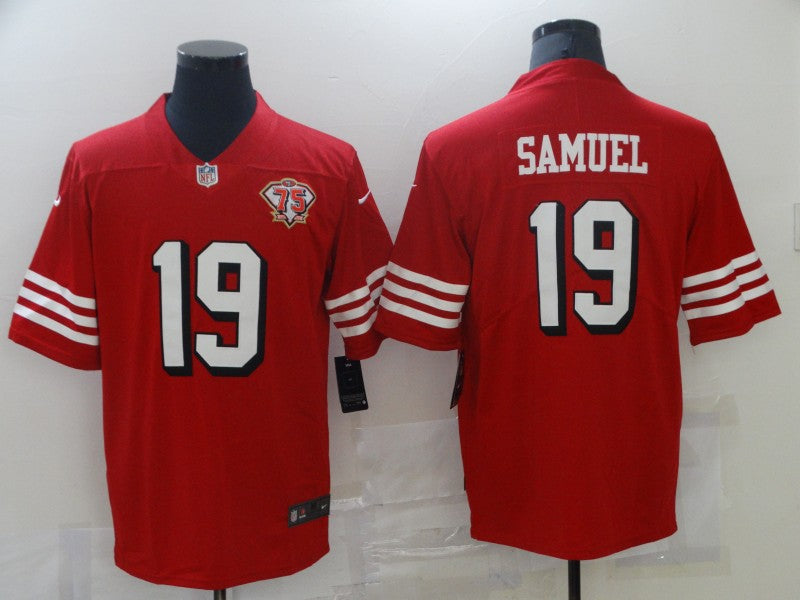 Men's San Francisco 49ers Deebo Samuel Red 75th Anniversary Game Jersey