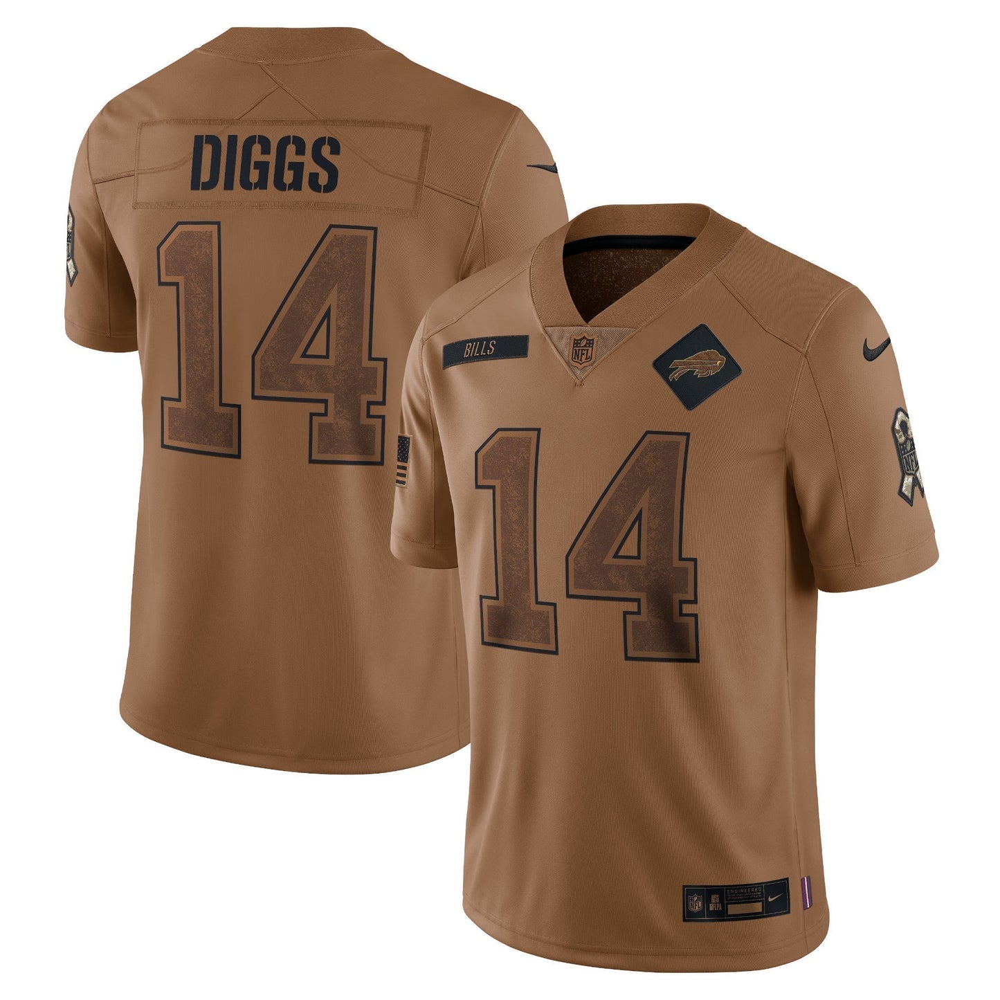Stefon Diggs Buffalo Bills  Salute To Service Limited Jersey - Brown